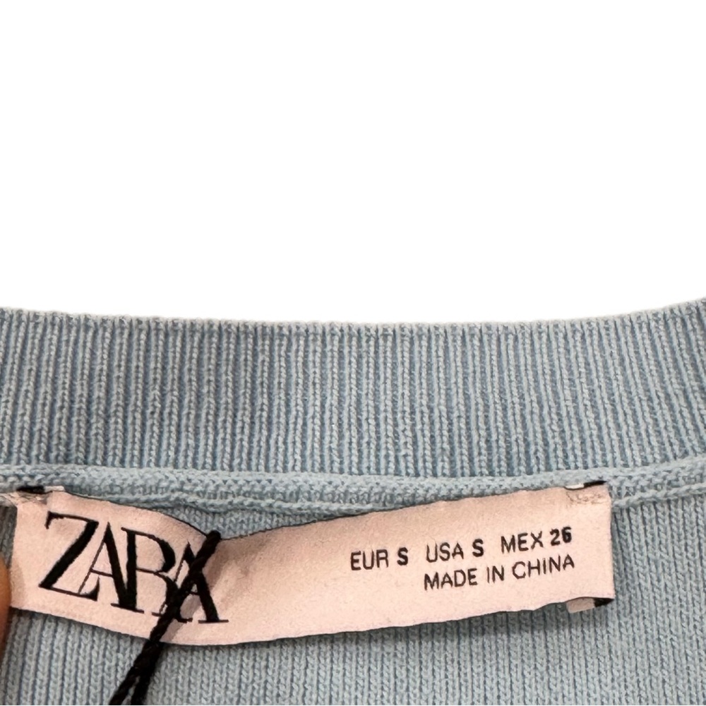 Zara Light Blue Mini Dress Size Small BNWT - Picture 7 of 9